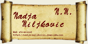 Nadja Miljković vizit kartica